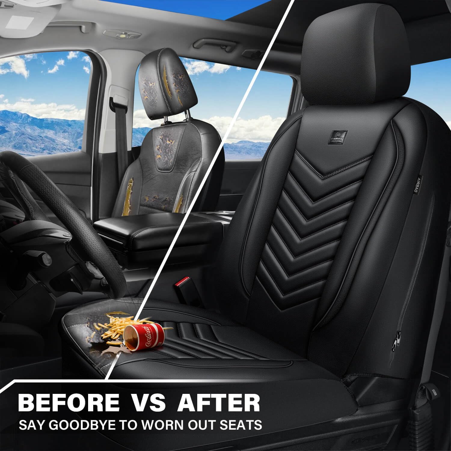 Thumbnail 6 de CAR PASS 3D Foam Faux Leather Seat Covers — Waterproof