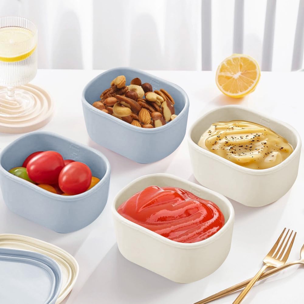Thumbnail 3 de MiOYOOW 4-Pack Reusable Silicone Snack Containers – 200ml, Stackable & Leakproof