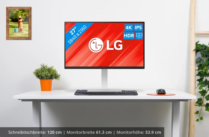 Thumbnail 10 de LG 27US550-W: 27-Zoll 4K IPS-Monitor mit höhenverstellbarem Standfuß