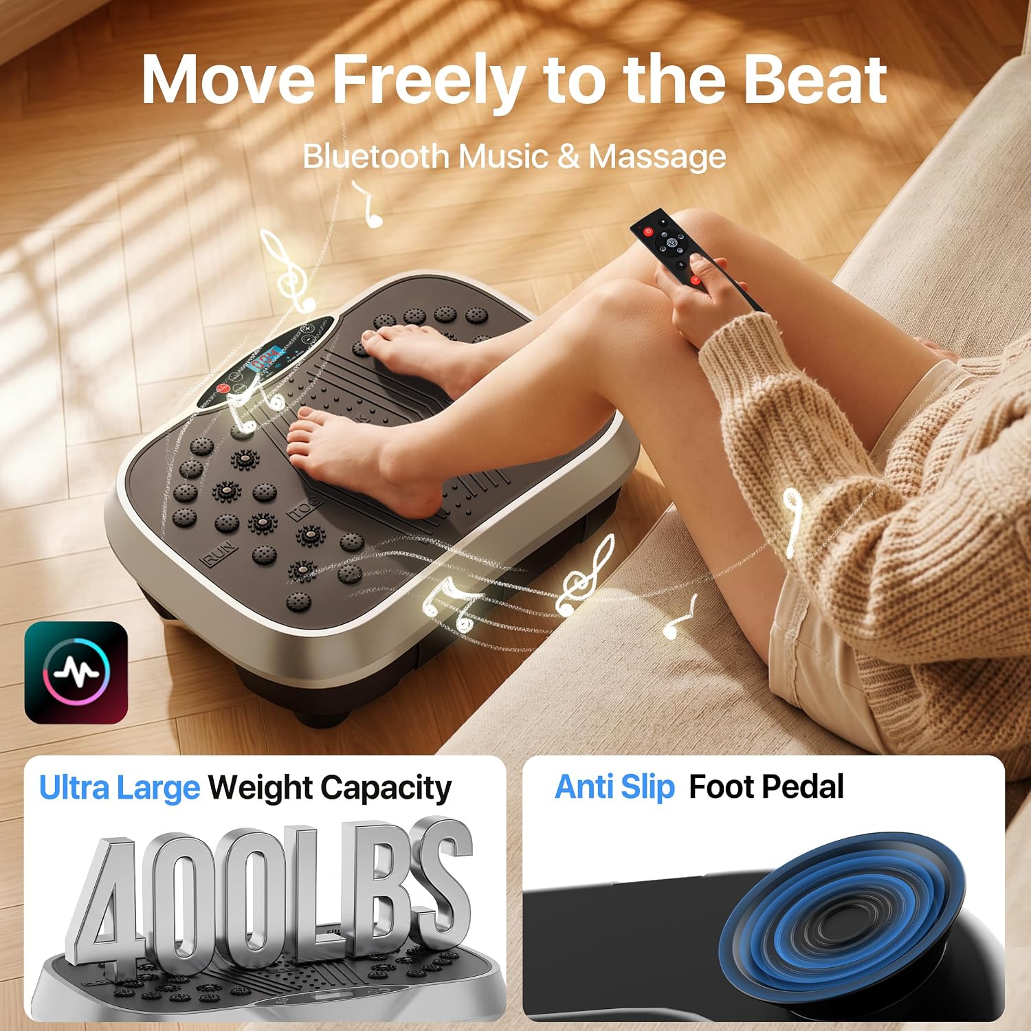 Detalle 1 de ALSO GO 470 Vibration Plate Exercise Machine, 10 Modes, 200 Speeds