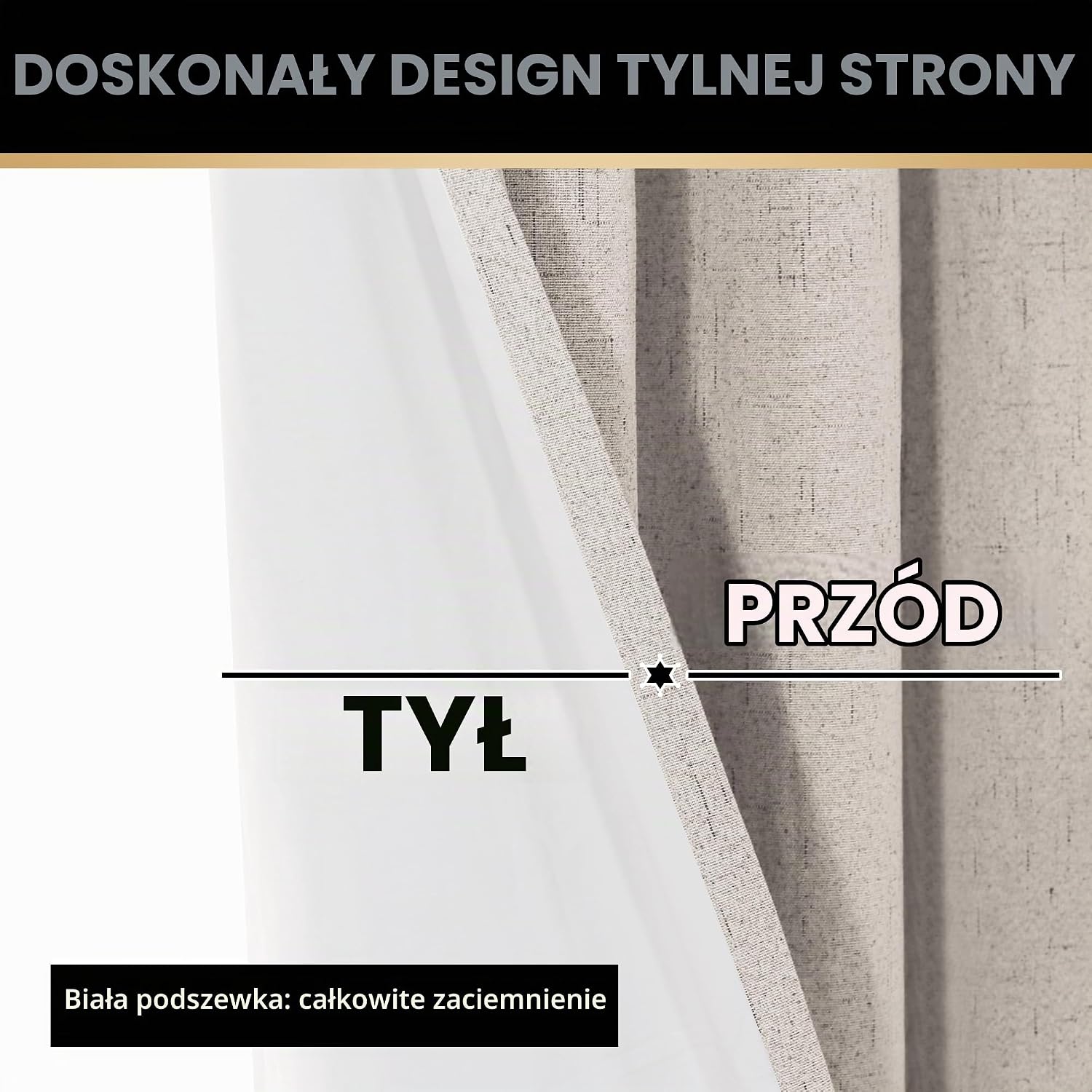 Thumbnail 6 de PrinceDeco zasłona zaciemniająca o fakturze lnu, 132 x 244 cm, naturalna