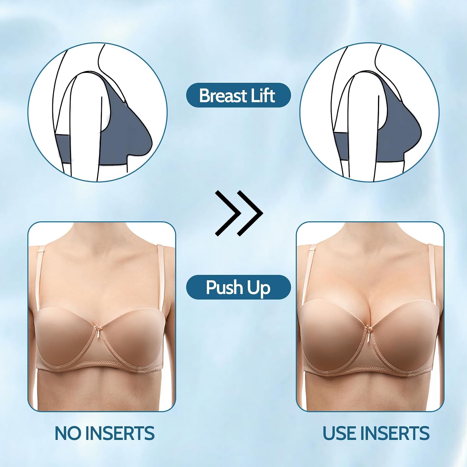 Detalle 2 de Nimiah Waterproof Swimsuit Bra Inserts Pads – sewn push-up replacement pads for bikini and sports bras