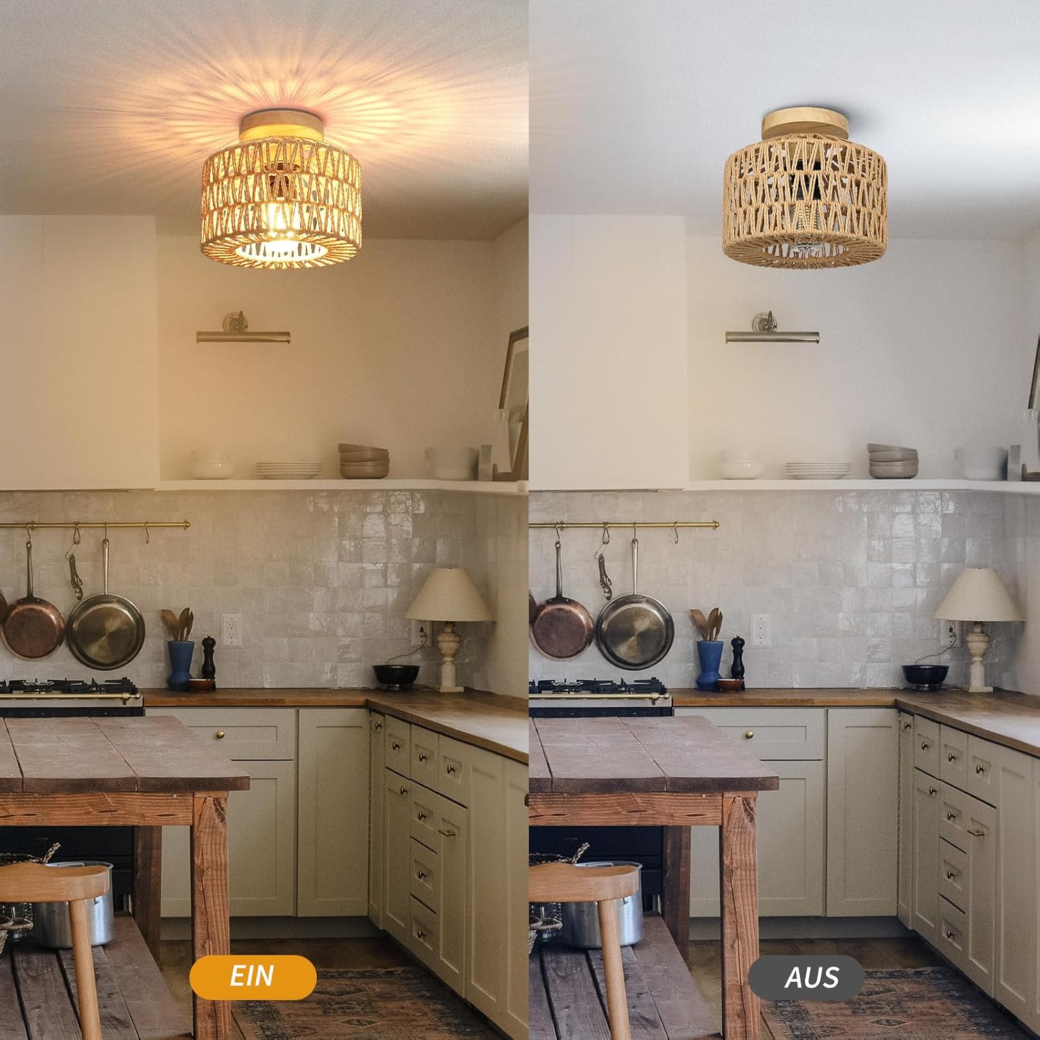 Detalle de FRIDEKO HOME Deckenlampe Boho 3-flammig