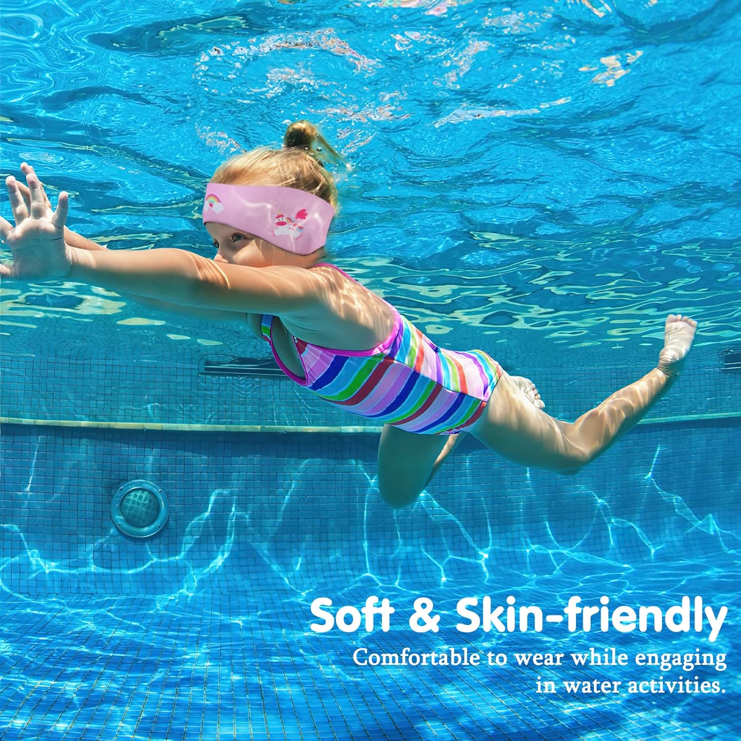 Thumbnail 3 de HeySplash Elastic Swimming Ear Band (Kids) – Adjustable waterproof neoprene headband for swimming ear protection