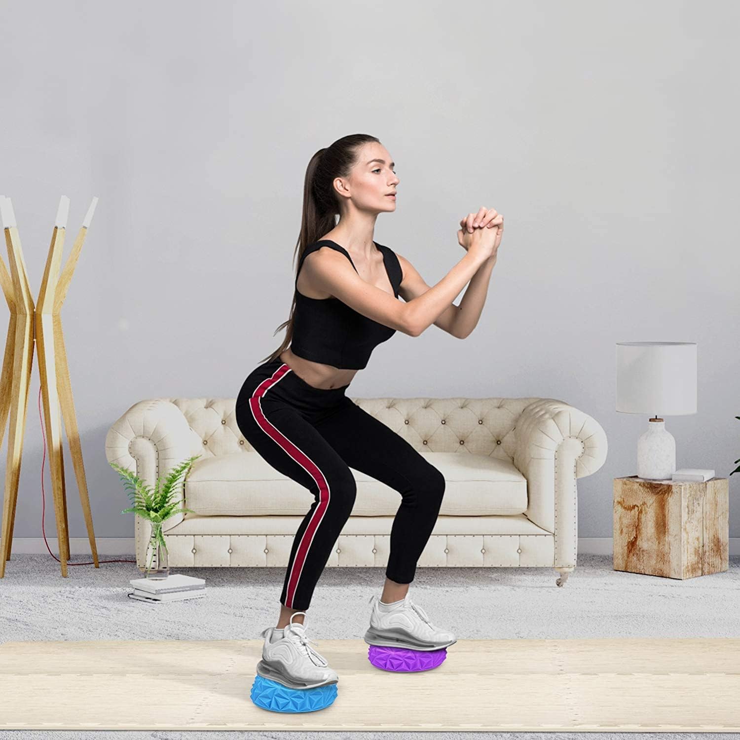 Detalle de Yes4All ZS2H: forme di riccio e disco di equilibrio in PVC, robustezza e stabilità per interno ed esterno