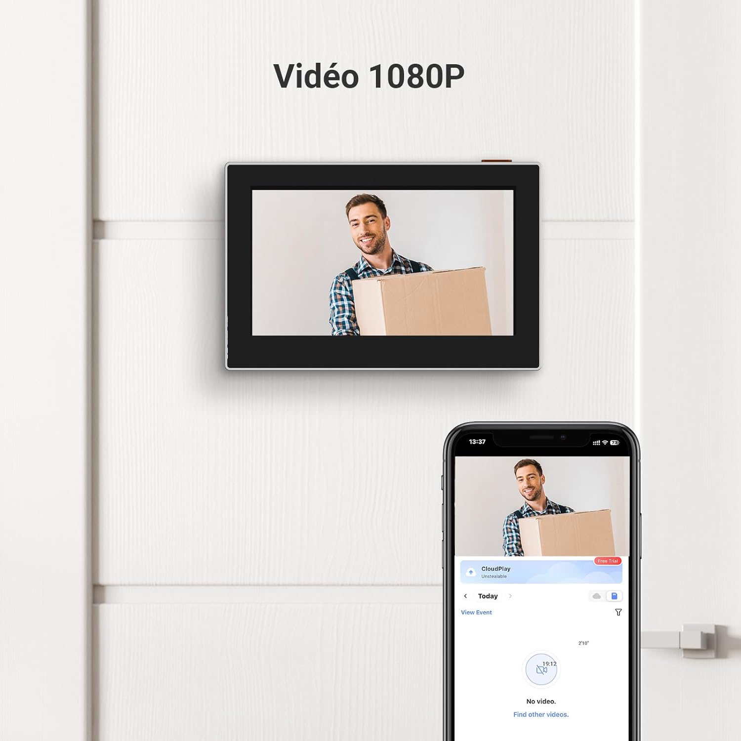 Detalle 2 de EZVIZ CP2 : judas numérique sans fil avec écran couleur 4,3 pouces et Wi‑Fi 2,4 GHz