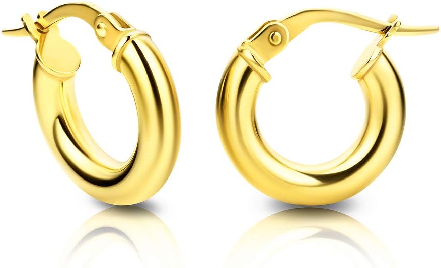 Detalle de Orovi Boucles d’oreilles créoles en or jaune 375 (9 carats) – 0,95 g – pour femme