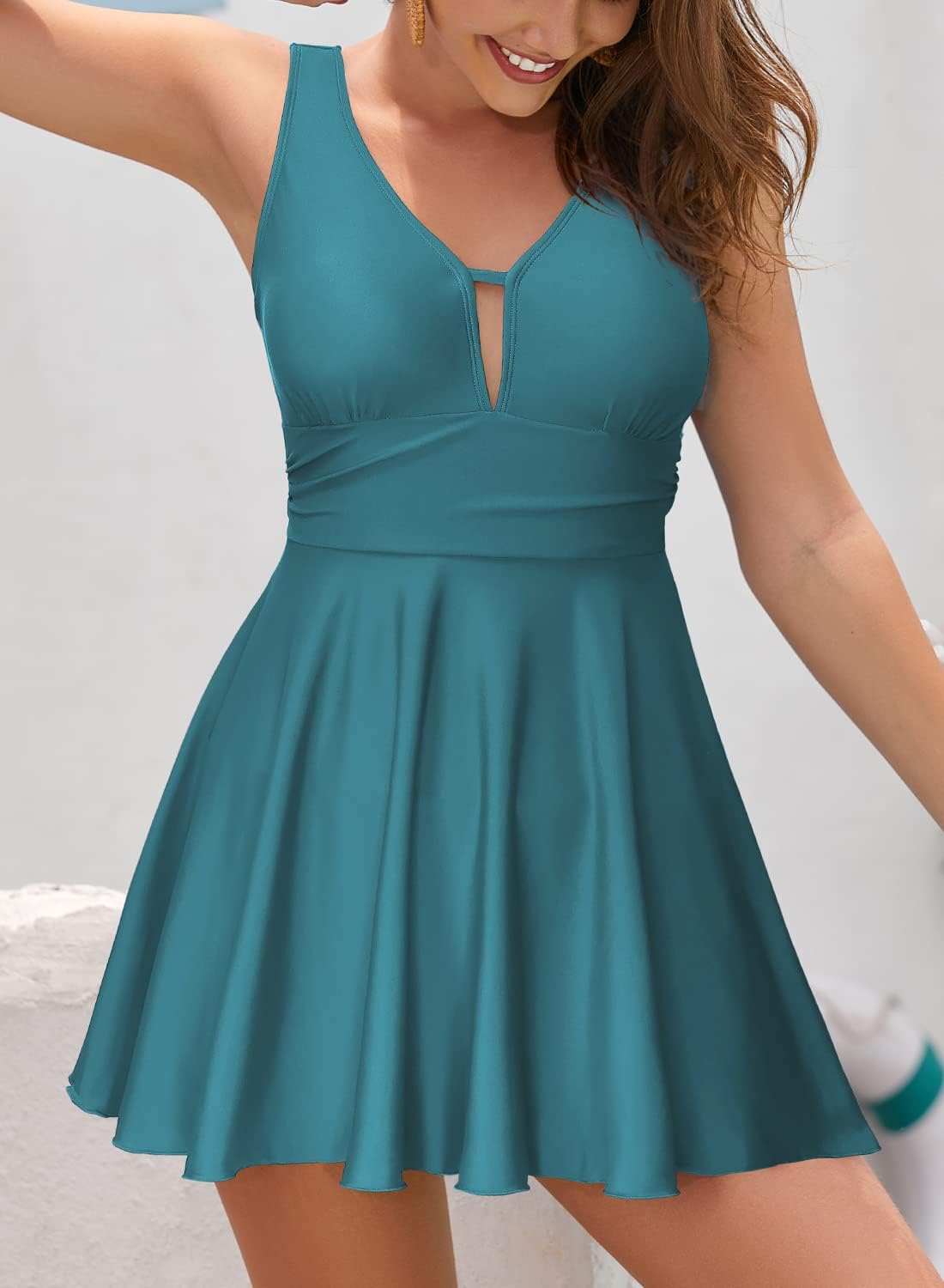 Detalle 2 de SHEKINI Swim Dress One Piece V‑Neck 1pc