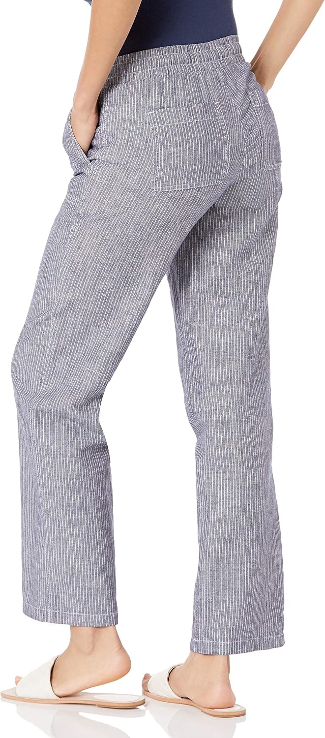 Detalle 2 de Amazon Essentials Women's Linen-Blend Relaxed Wide-Leg Pants with Drawcord