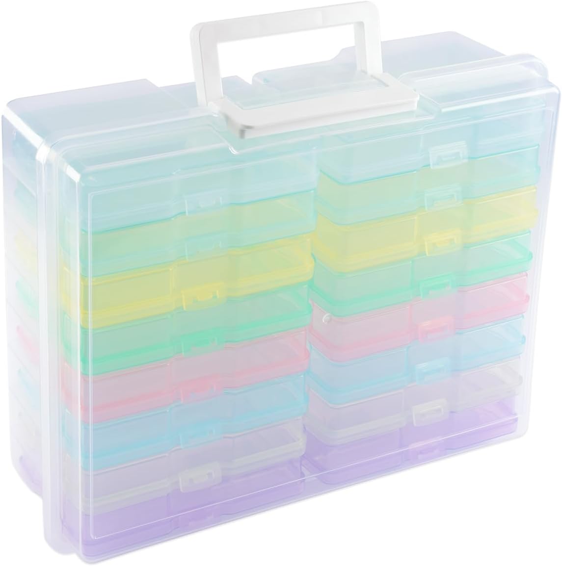 Detalle de Vaessen Creative Boîte de Rangement – Plateau avec 10 Compartiments, plastique transparent