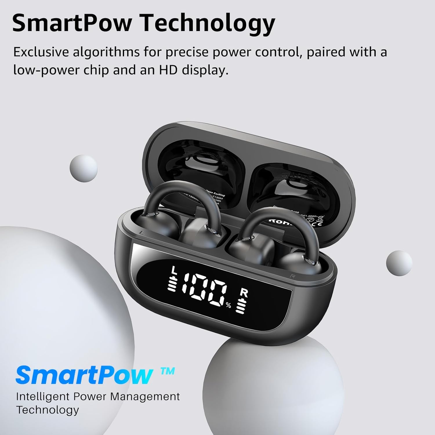 Thumbnail 6 de TOZO OpenEarRing – écouteurs Bluetooth 5.1 ouverts, réduction IA du bruit, autonomie jusqu’à 40 h, IPX5