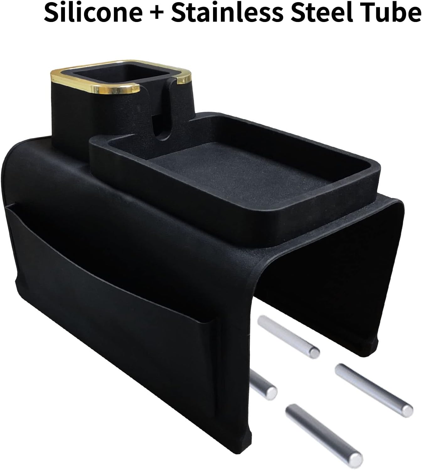 Thumbnail 2 de IULONEE Large Capacity Sofa Armrest Tray with Cup Holder (Black) – anti-slip, silicone couch arm drink holder