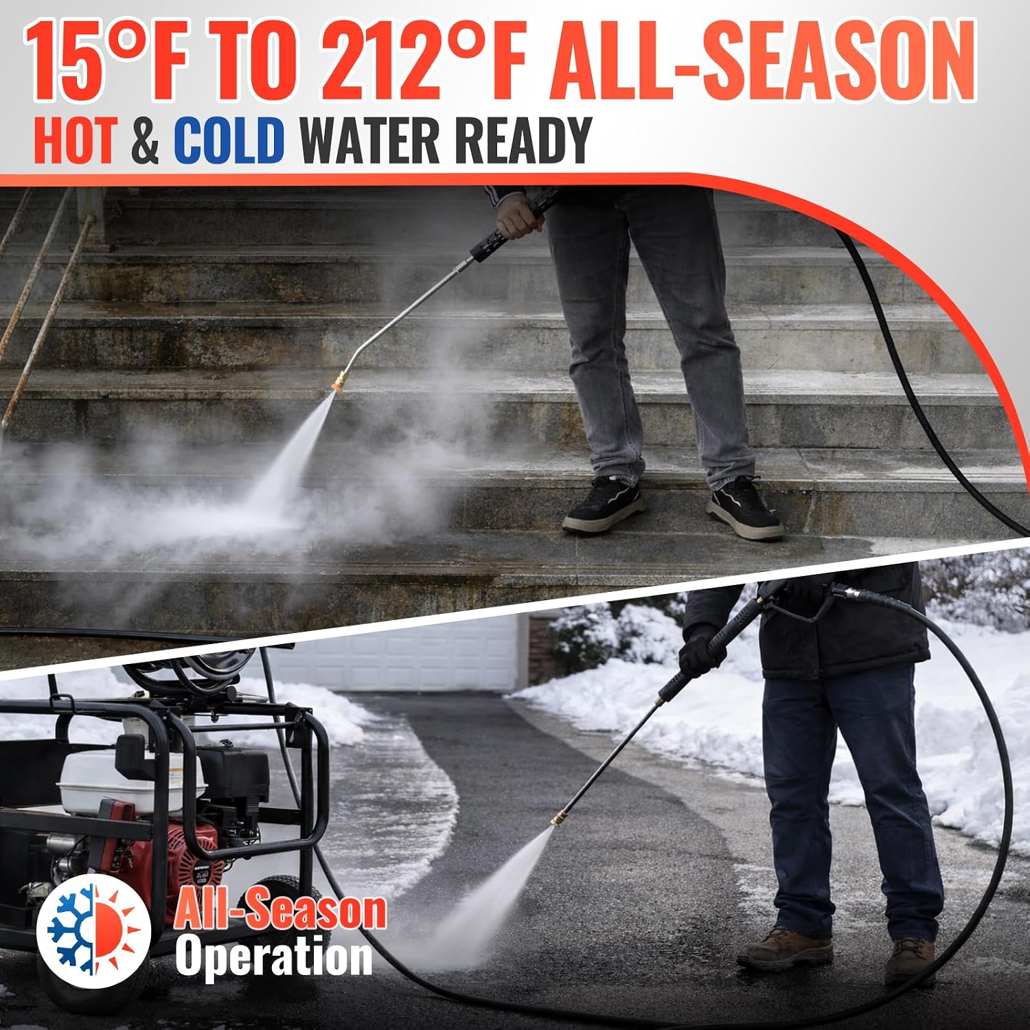 Detalle 2 de YAMATIC 3/8 in Pressure Washer Hose, 200 ft, 4000 PSI, Swivel Connector