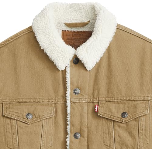 Detalle de Levi's Type 3 Sherpa Trucker, chaqueta vaquera beige para hombre, talla L