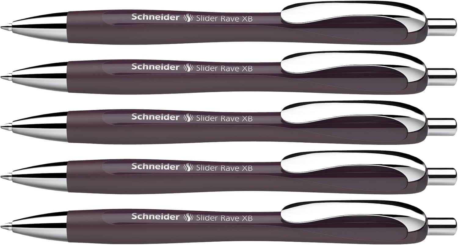 Detalle de Schneider Slider Rave XB Kugelschreiber – 5er-Set in Plum, Blau-Tinte