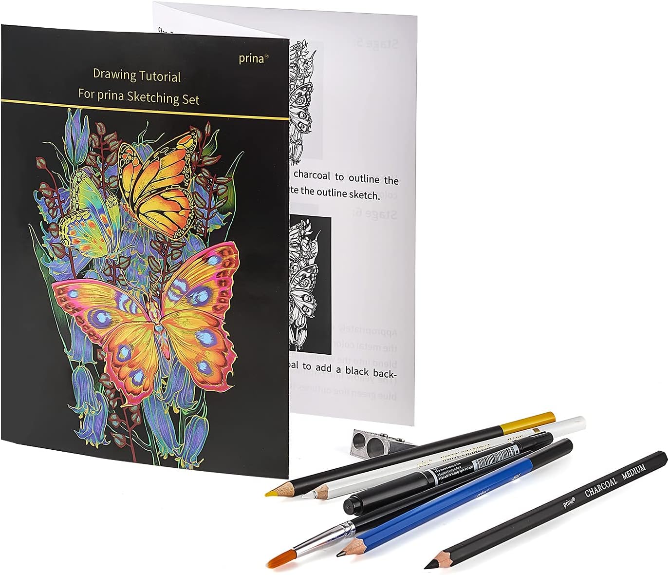 Thumbnail 5 de PRINA Prina 76-Pack Drawing Set Sketching Kit with 3-Color Sketchbook