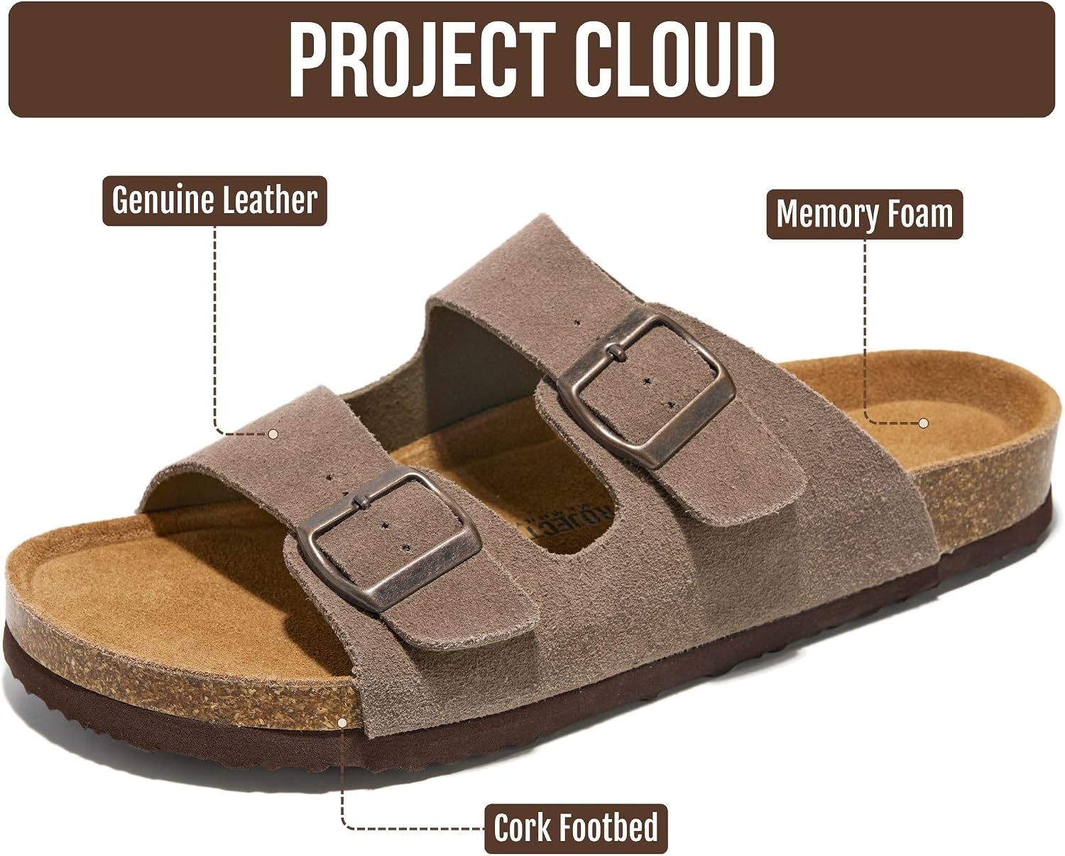 Detalle 2 de Project Cloud Men's Genuine Leather Sandals