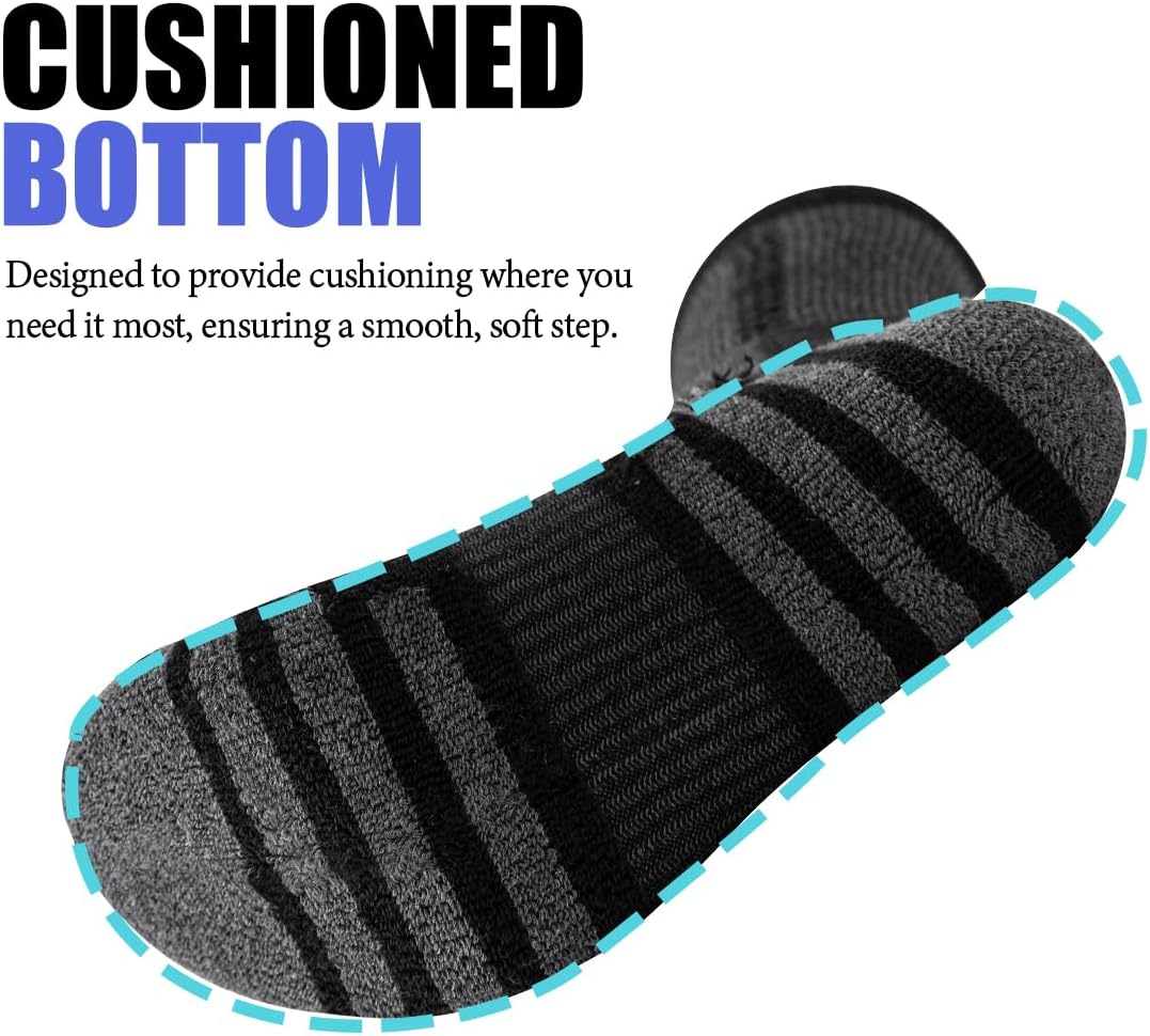 Thumbnail 2 de JOYNÉE 8 Pairs Mens Crew Athletic Work Long Socks: Cushioned Comfort for Sports and Everyday Wear