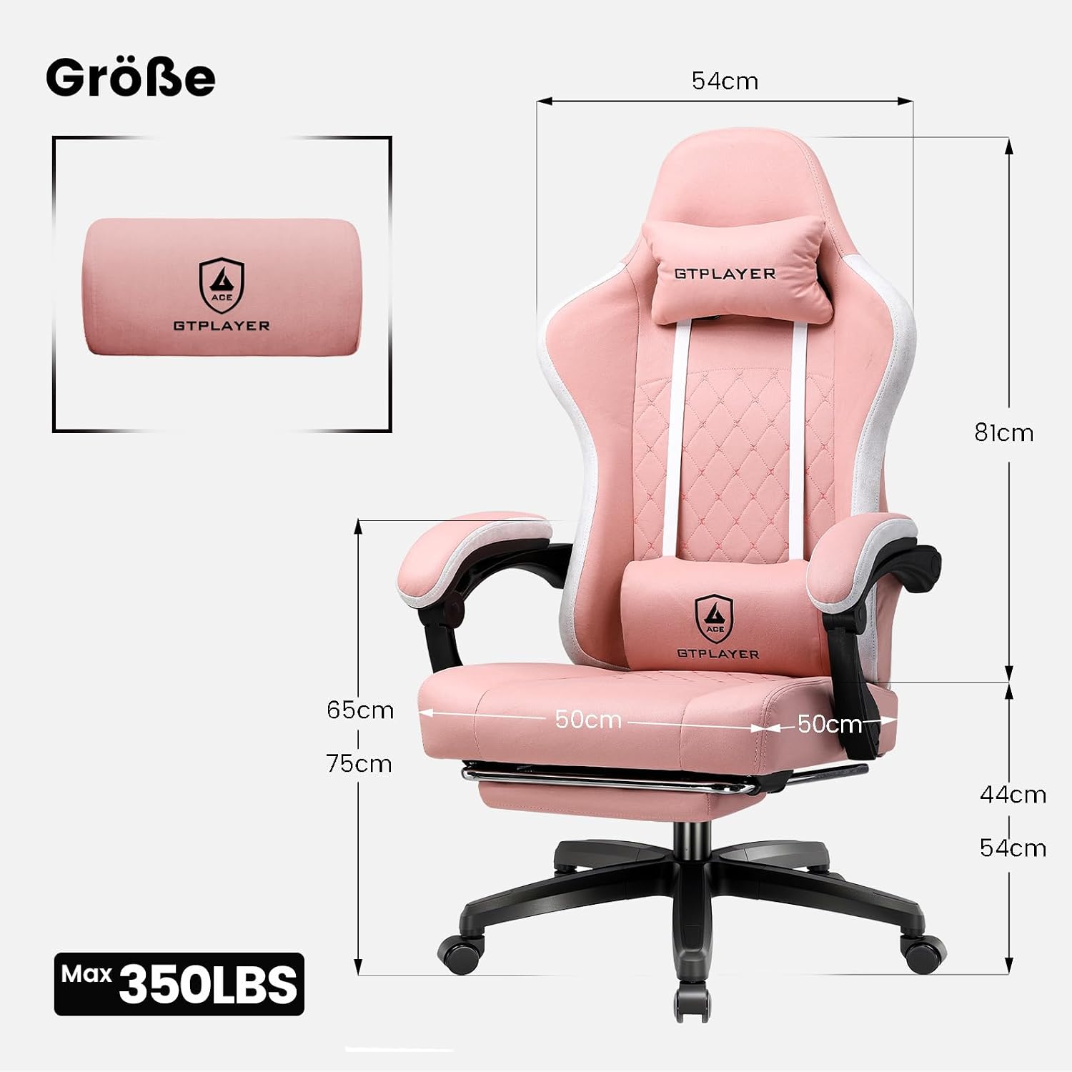 Detalle 2 de GTPLAYER L-GTP610 gamingstoel in technische stof met pocketveren en voetensteun