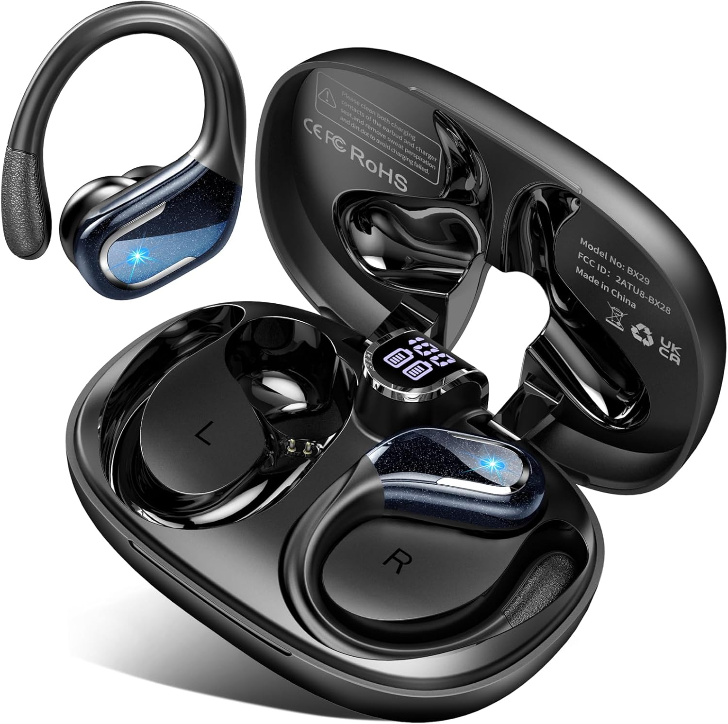 Detalle de Wireless Earbuds, 2026 Bluetooth 5.4 Sport Headphones with 75H Playback and IPX8 Waterproofing