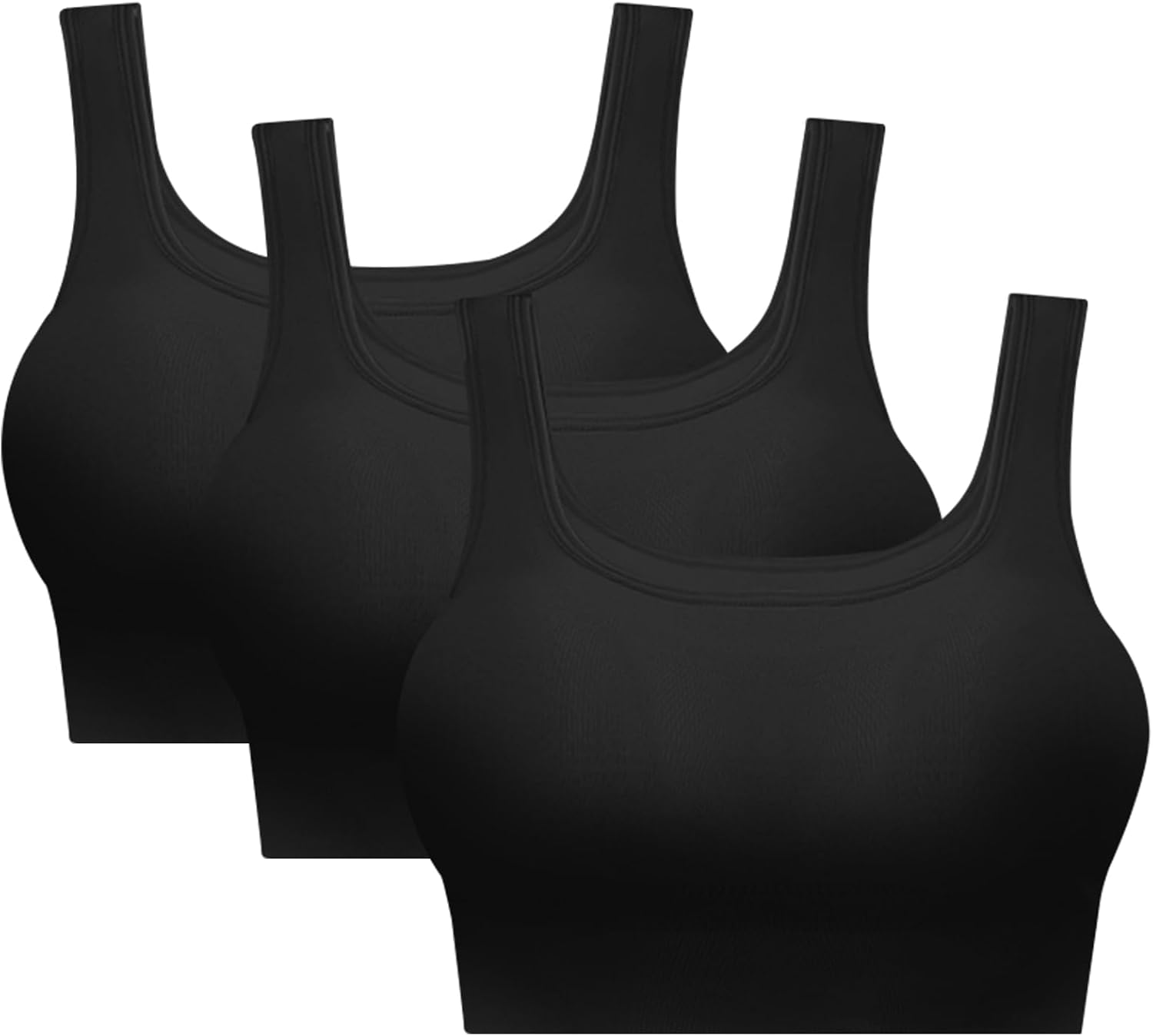 Detalle de SIMIYA Sports Bra Women Seamless Crop Top with Removable Pads