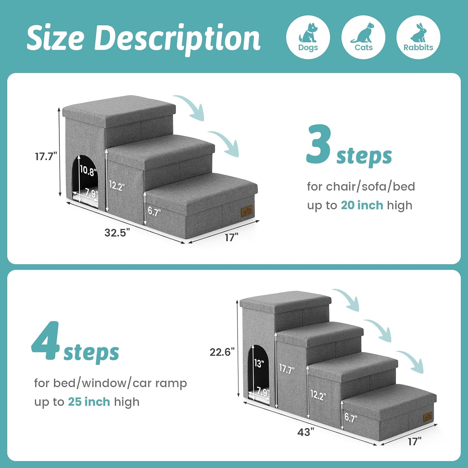Detalle de COZY KISS Dog Stairs, 4-Step