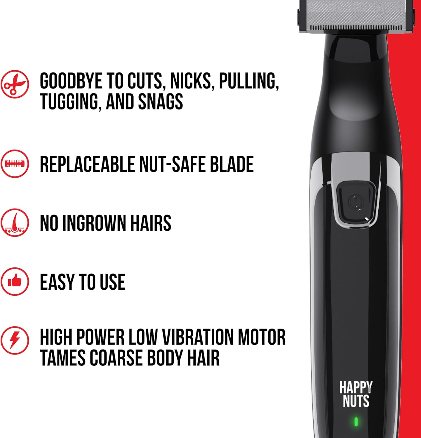 Detalle 2 de HAPPY NUTS The Ballber™ Electric Body Hair Trimmer for Men – A practical body groomer for hard-to-reach areas