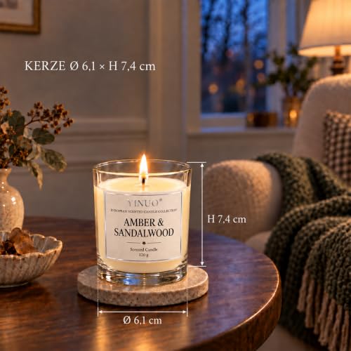Detalle 2 de YINUO LIGHT Duftkerzen-Set aus Sojawachs, 4 Düfte als Geschenkset