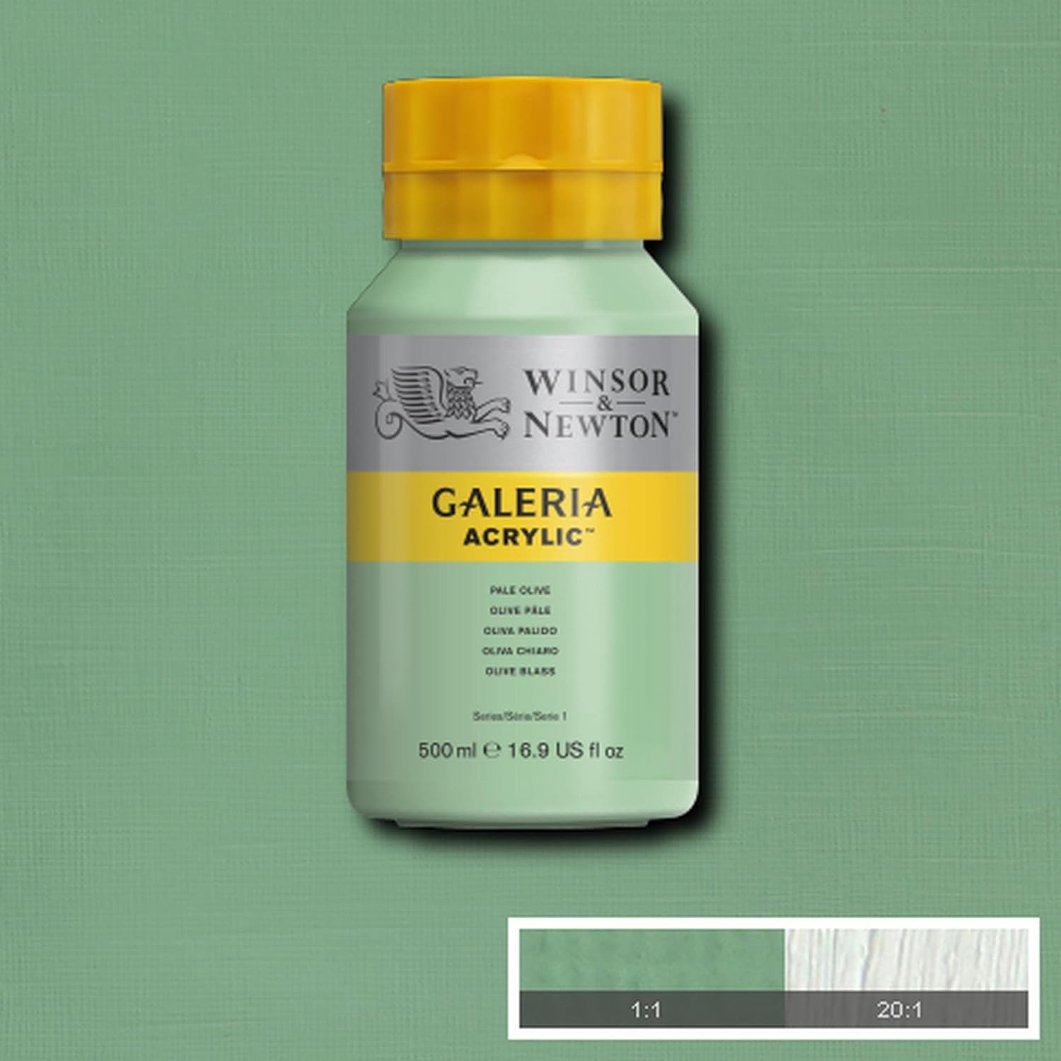 Thumbnail 1 de Winsor & Newton Galeria Acrylfarbe Olivgrün blass (500 ml) – hohe Pigmentierung