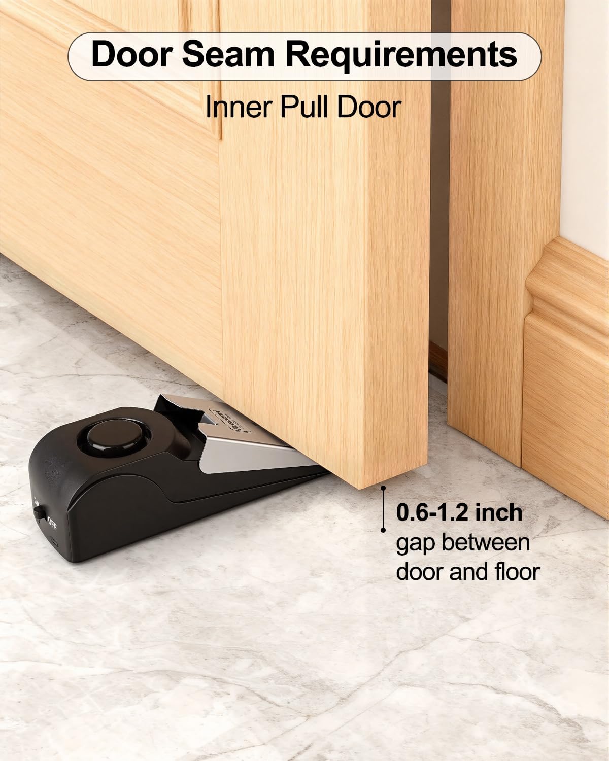 Thumbnail 5 de Rosoenvi 2-Pack Door Stop Alarms, Rubber Wedges with 120 dB Siren
