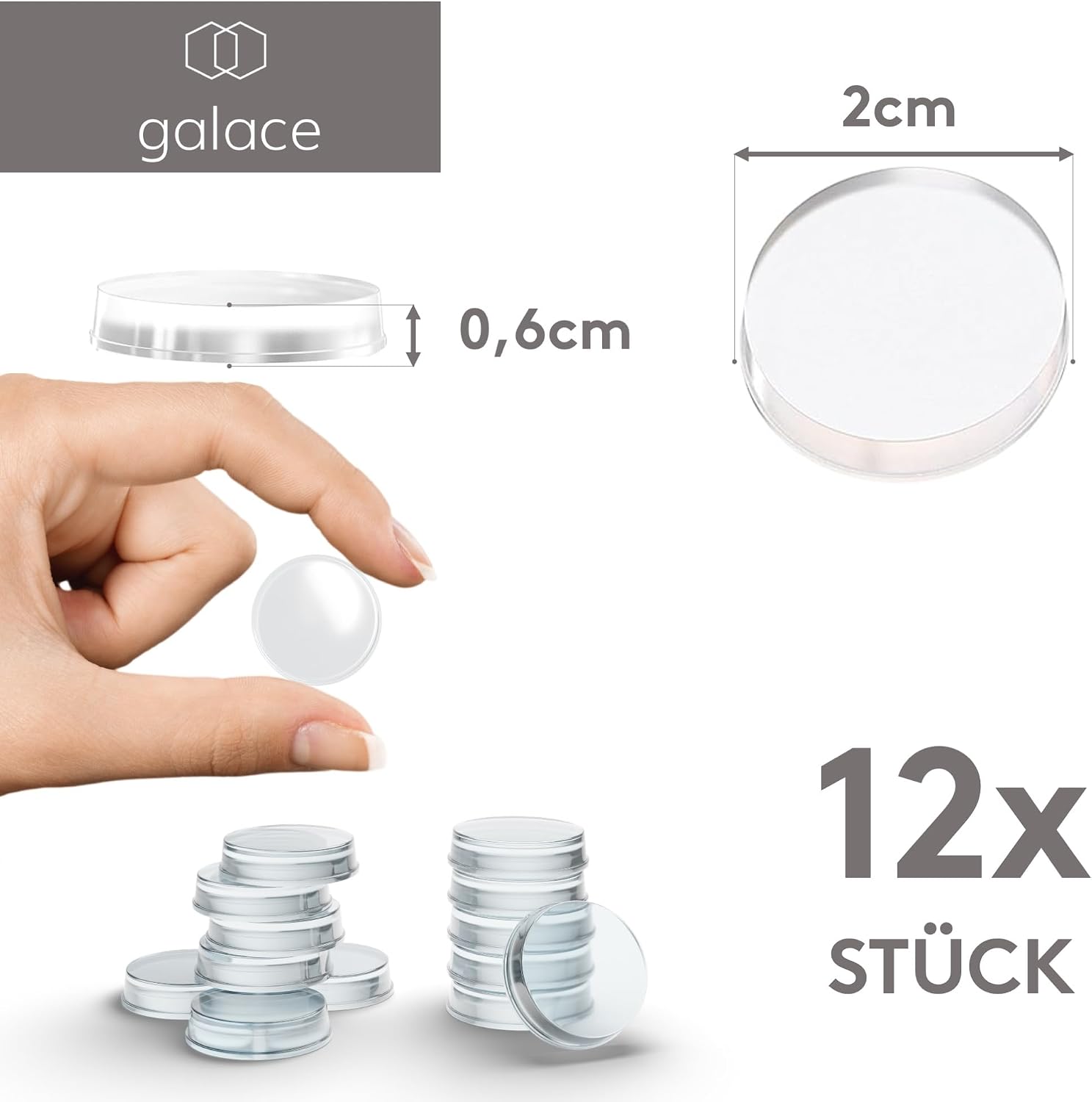 Thumbnail 5 de GALACE Fermaporta Adesivo da Muro Bianco – 12 pezzi, 20 mm: protezione muro, paracolpi e fermaporta