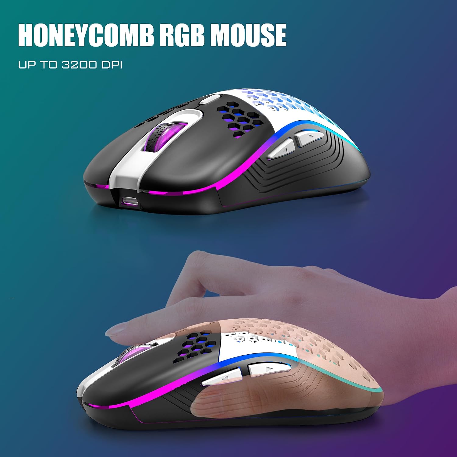 Detalle de RedThunder K84 Wireless Keyboard and Mouse Combo: 75% Compact Keyboard + Ultra-Light Honeycomb Mouse