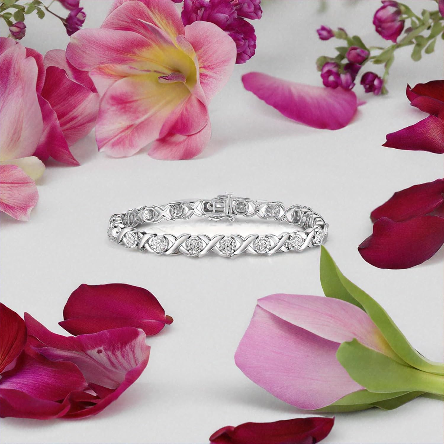 Detalle de Natalia Drake Diamond Tennis Bracelet in 925 Sterling Silver
