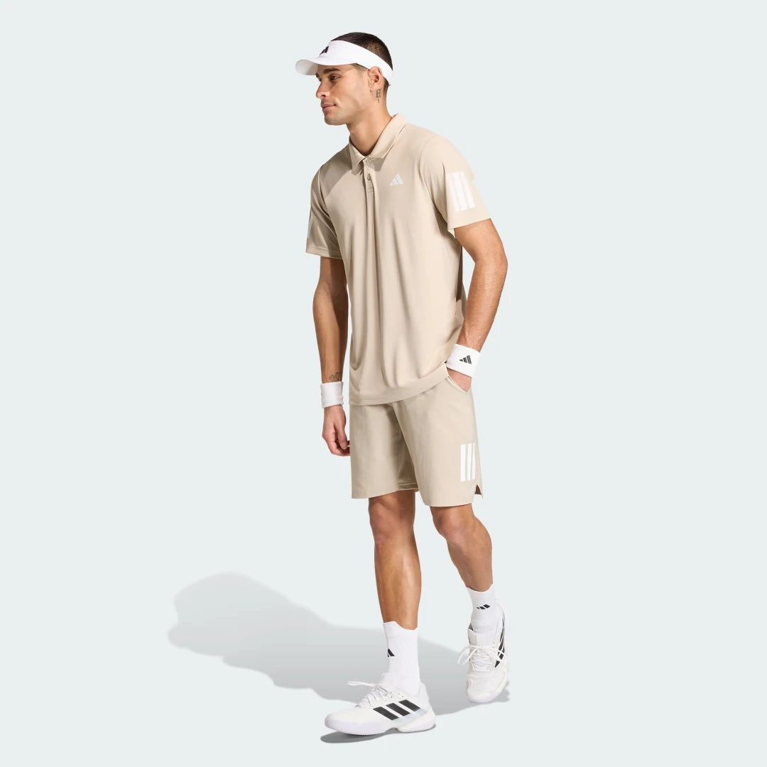 Detalle de Pantalón corto Club Tennis Climacool 3 bandas de Adidas – beige