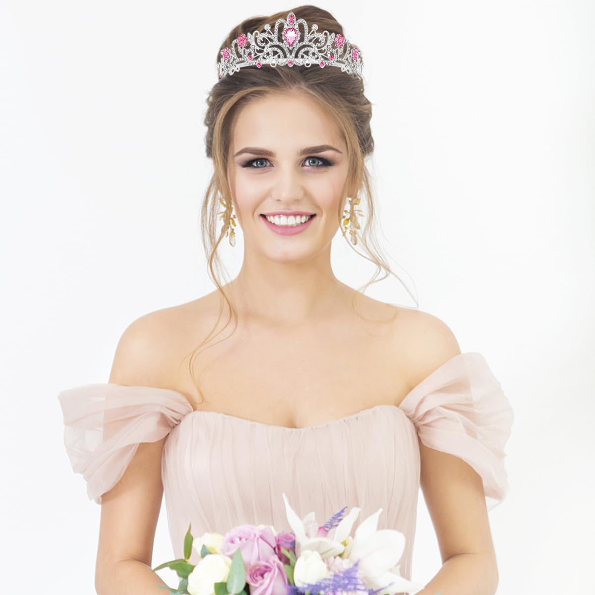 Thumbnail 6 de Silver Rhinestone Princess Crown Headband