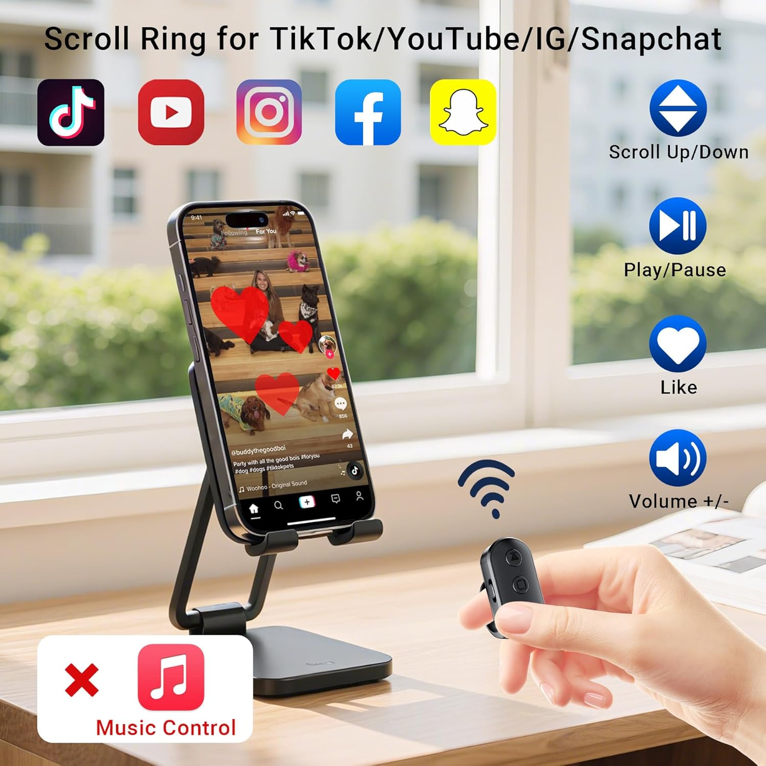 Thumbnail 2 de Scrolling Ring Remote wireless scroller for phone