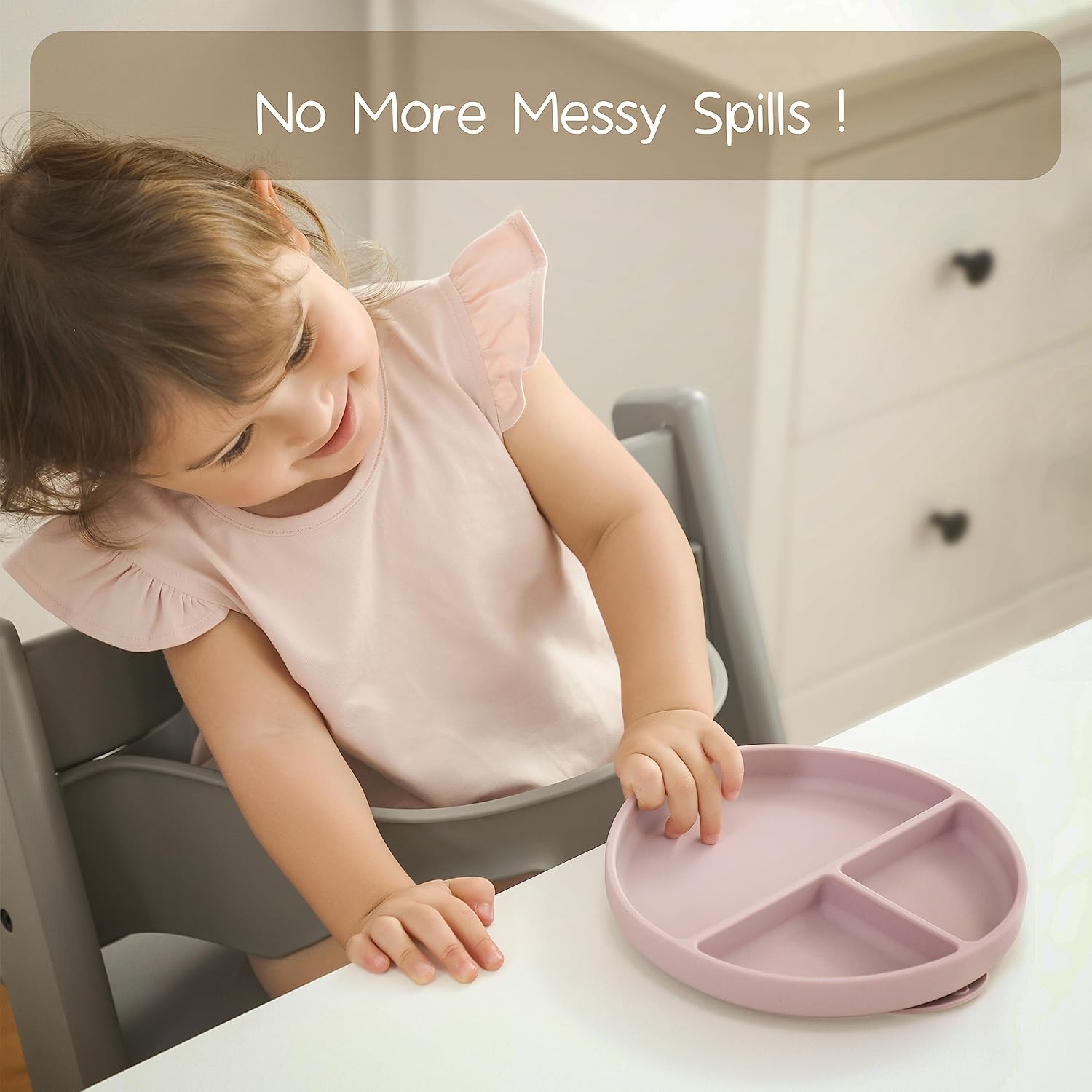 Thumbnail 5 de Moonkie Suction Plates for Babies & Toddlers – 2 Pack Silicone Divided Plates with Lid