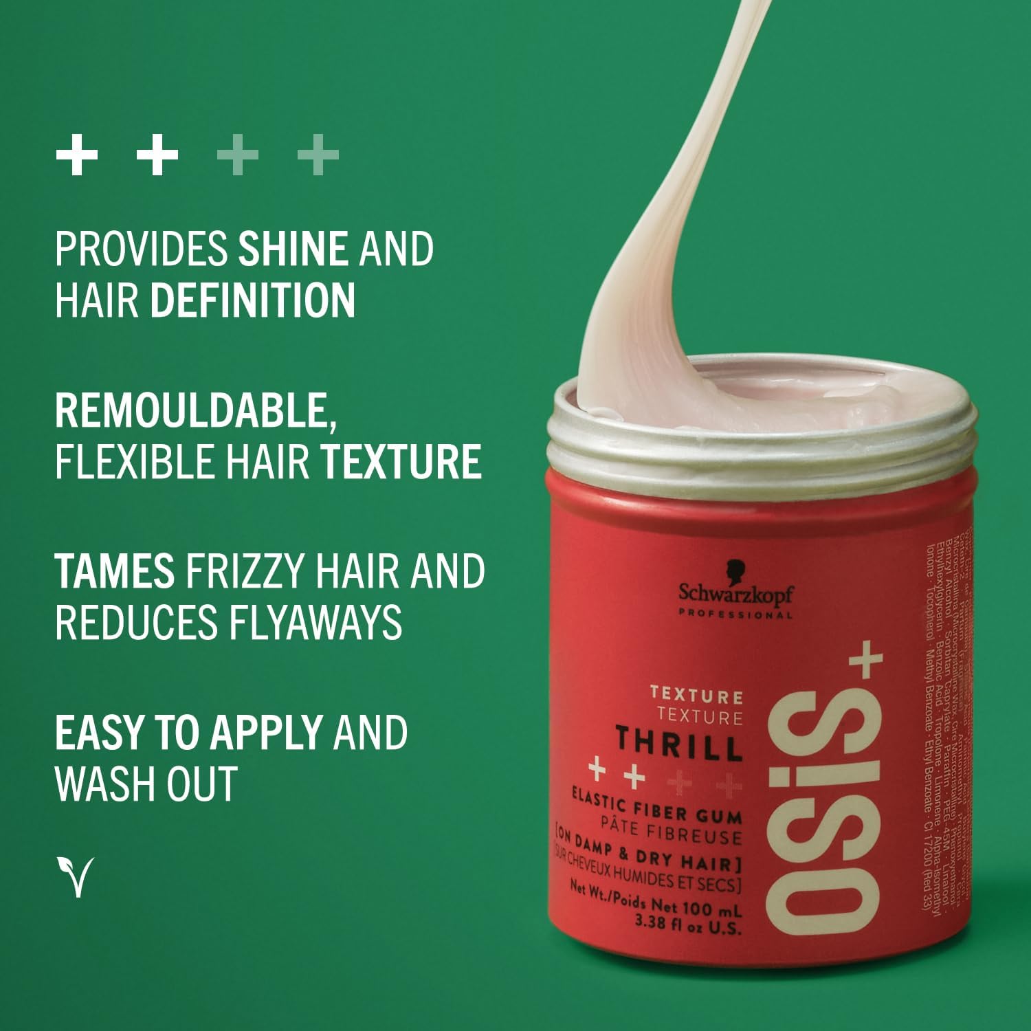 Detalle de Schwarzkopf Professional OSiS Thrill Hair Gum Elastic Fibre – Medium Hold, Flexible Shine 100 ml