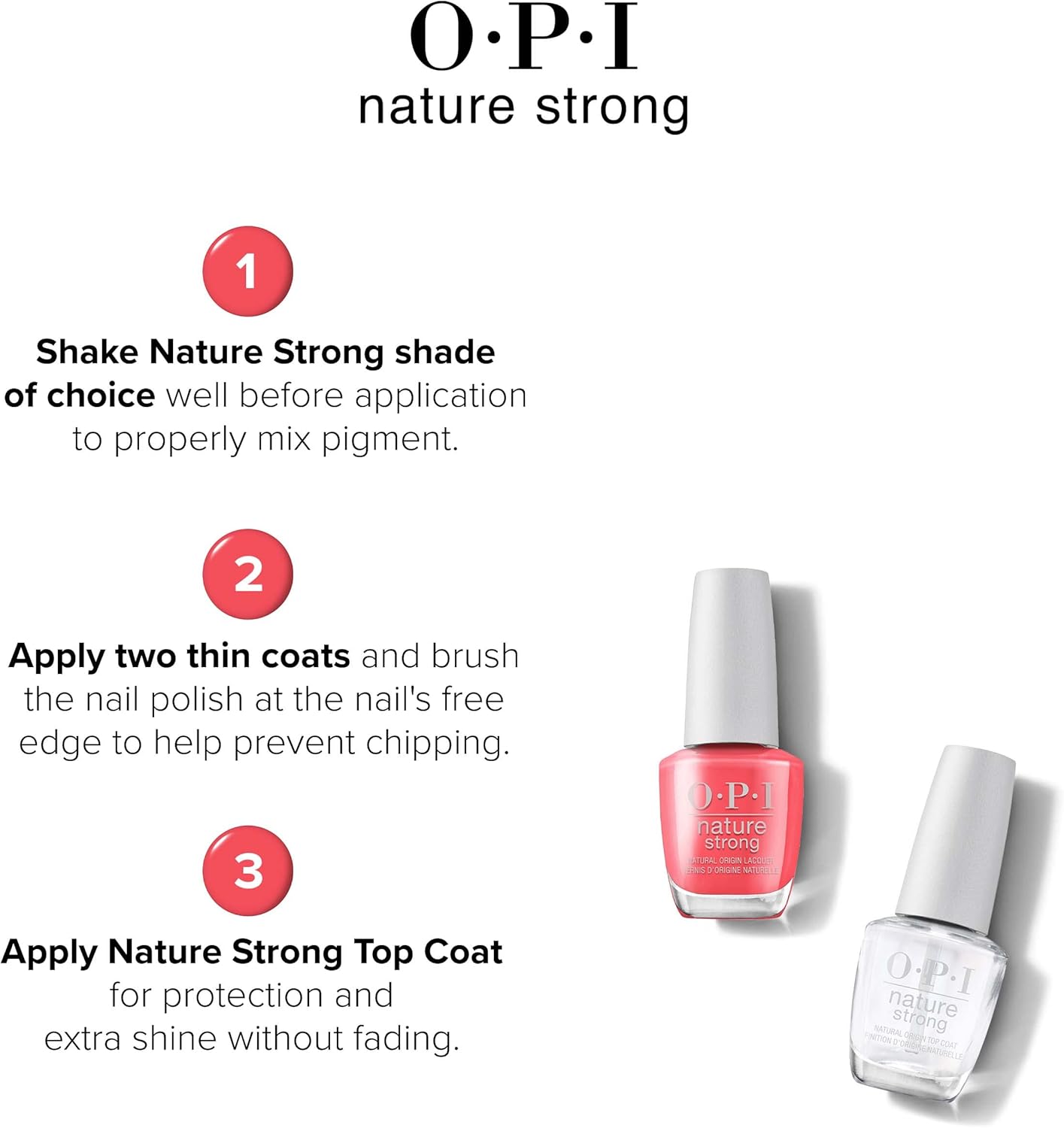 Thumbnail 4 de OPI Nature Strong Nail Polish (Vegan) – Quick Dry, Long-Lasting Pink & Red Colour – 15ml