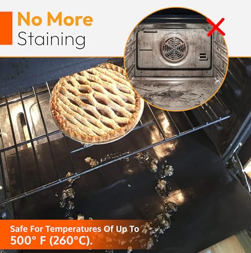 Detalle de ThreadNanny Oven Liners for Bottom of Oven – Thick 17” x 25” (2 Pack), Non-Stick Reusable Mats