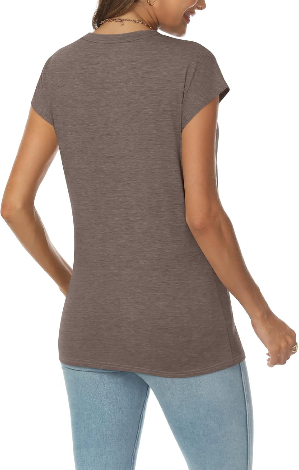 Thumbnail 3 de Cuptacc Damen-T-Shirt mit V-Ausschnitt – luftiges Sommer-Top für Business & Alltag