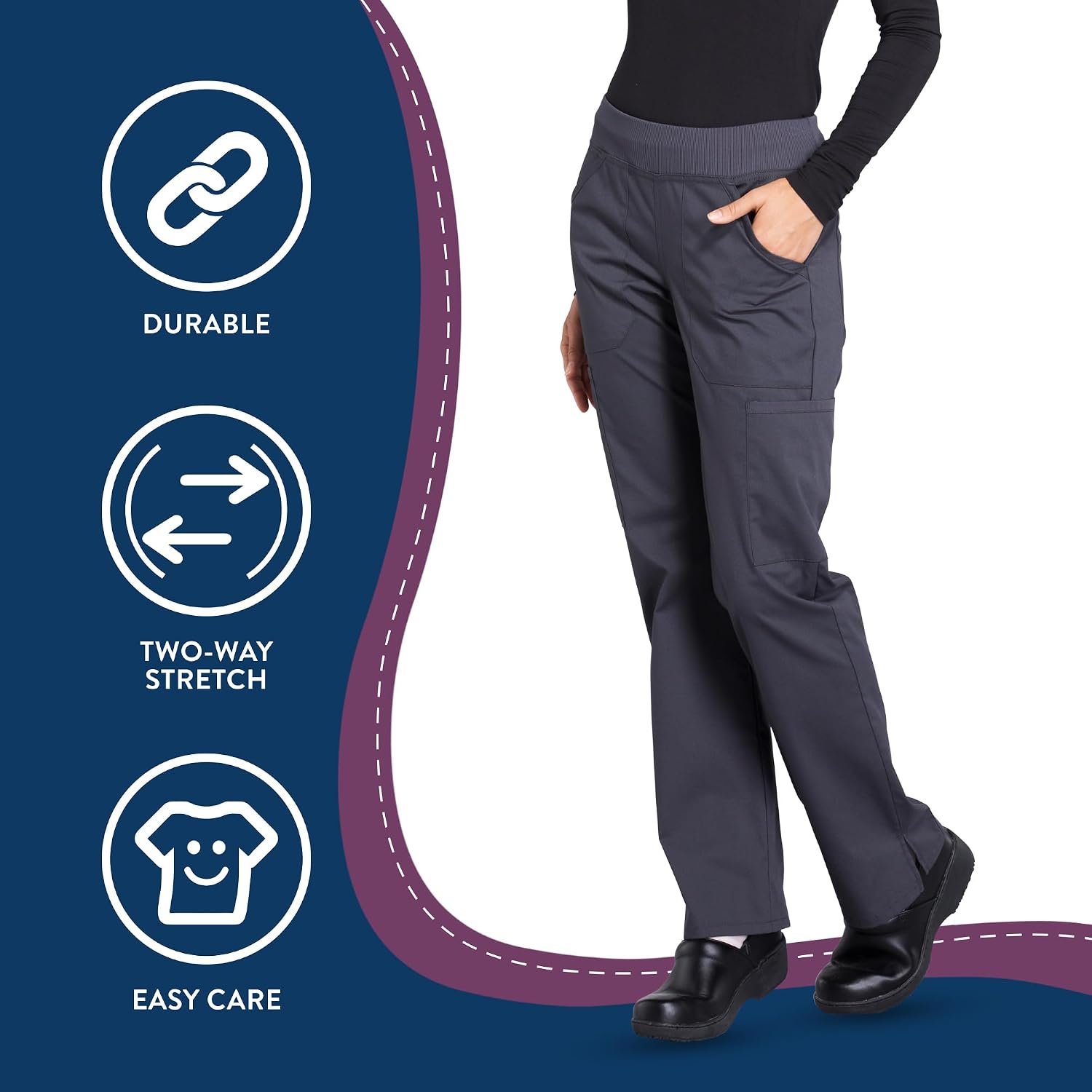 Thumbnail 5 de Cherokee Ww170t Women's Scrub Pants, 2-Way Stretch, Six Pockets