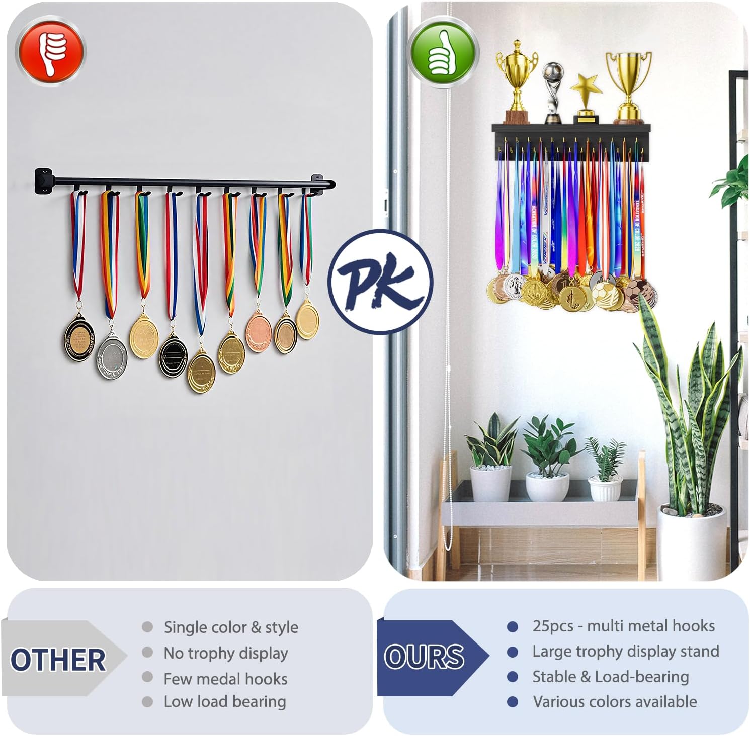 Thumbnail 3 de DSVENROLY Medal Holder Display Shelf Organizer