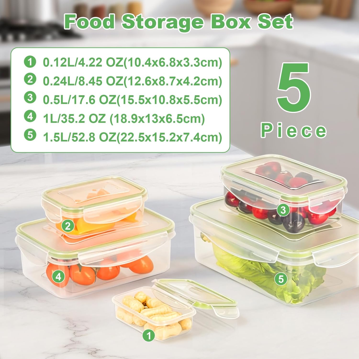 Detalle 2 de Romon set 5 recipientes sin BPA
