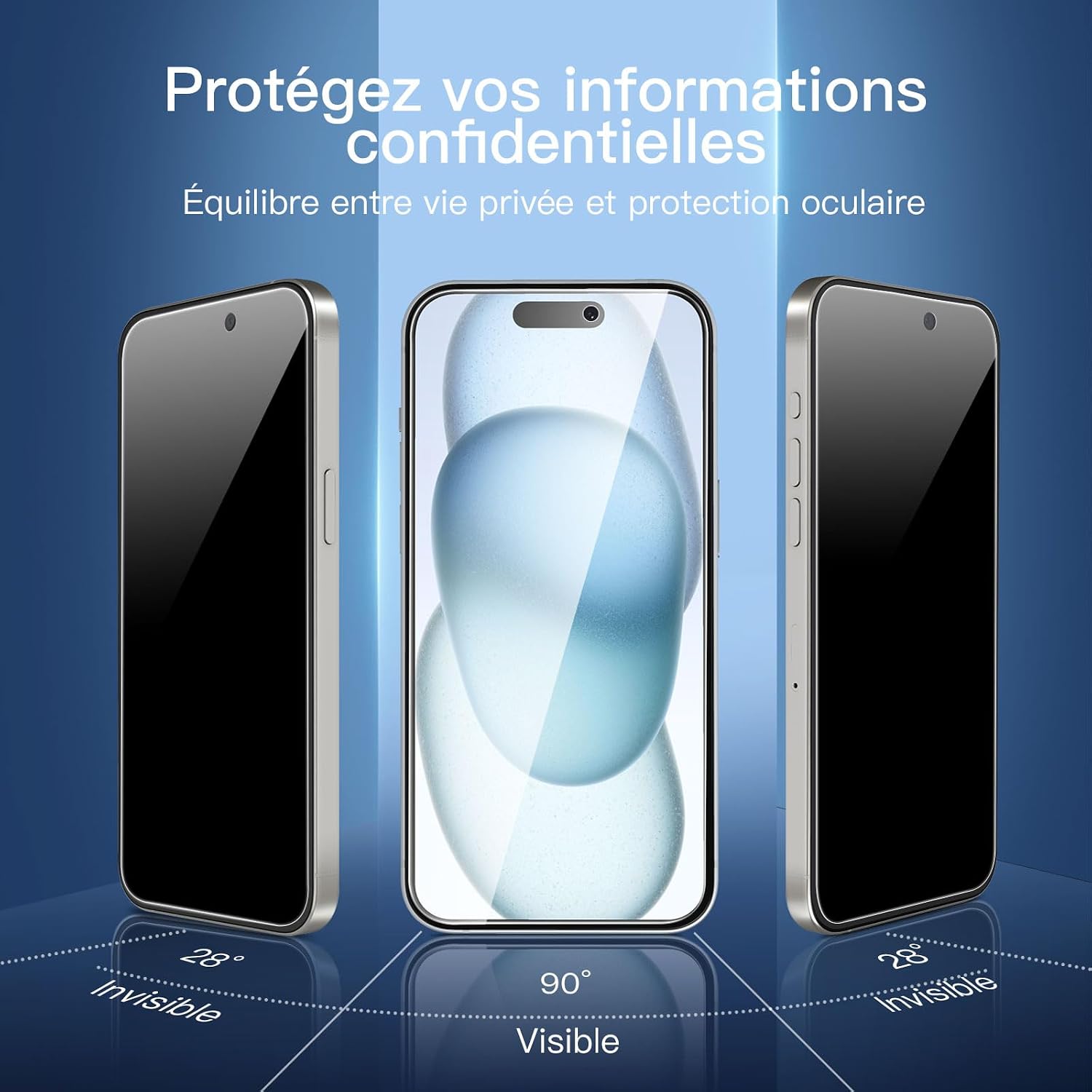 Thumbnail 3 de NEW'C Verre trempé Anti-Espion 6,7"
