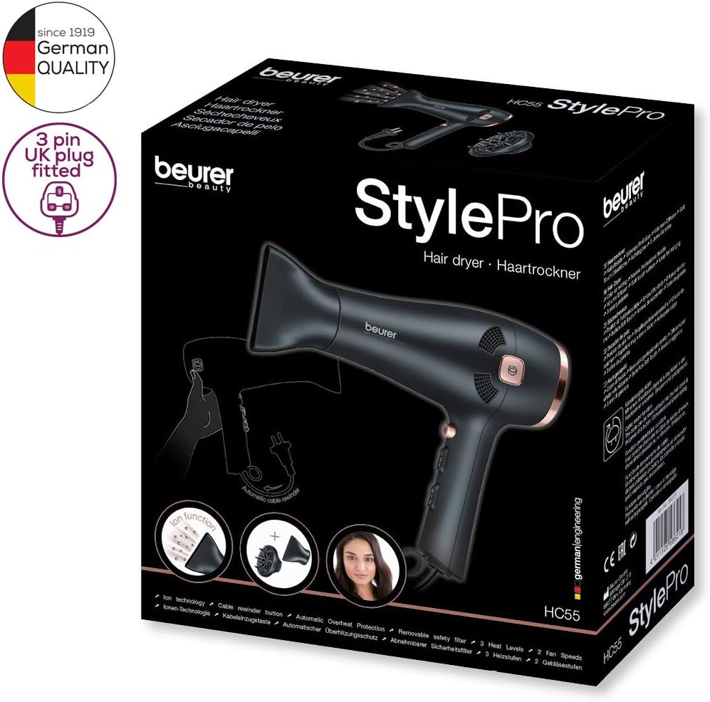 Thumbnail 1 de Beurer Style Pro HC55 Hair Dryer with Cable Rewind (2000W)