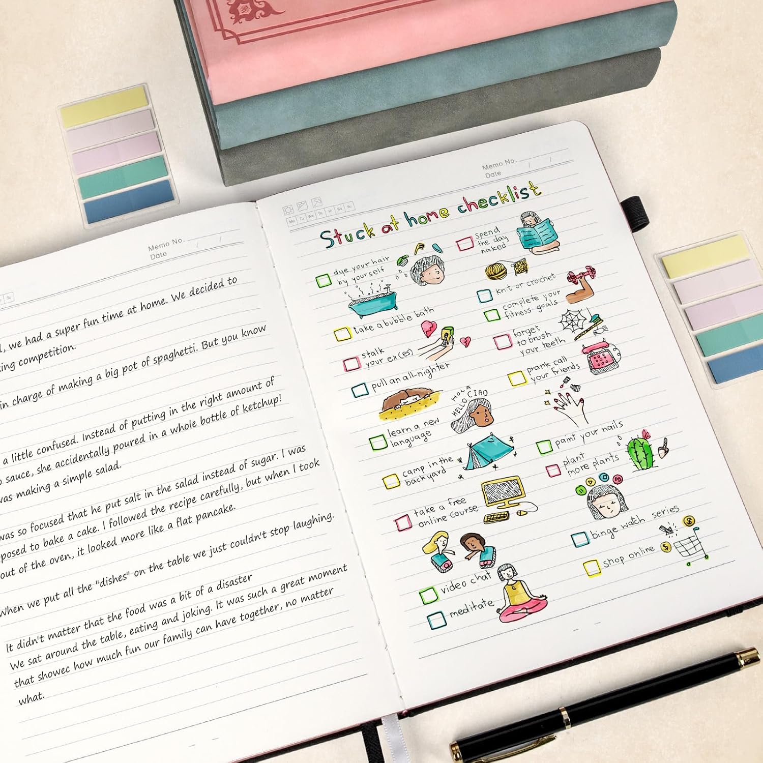 Thumbnail 5 de Smarpau Notizbuch A5 liniert (Hardcover) mit Stift, 366 Seiten – Nebelblau