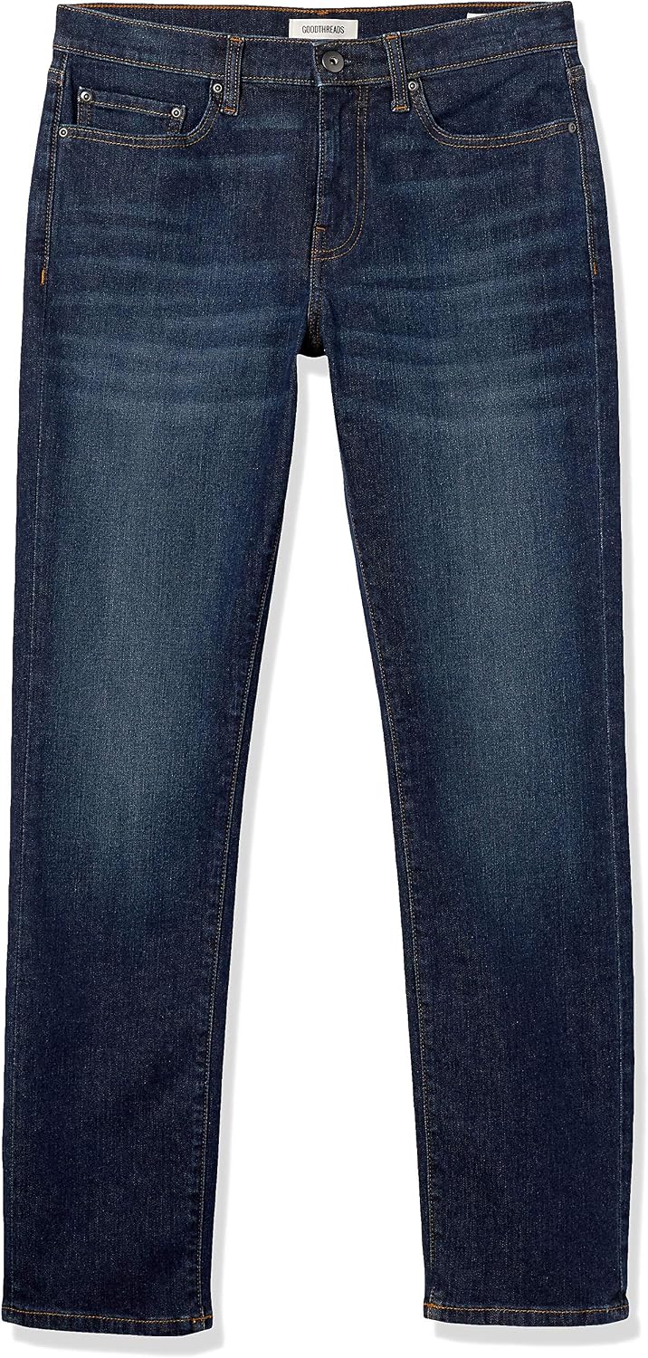 Thumbnail 3 de Amazon Essentials Jeans Slim Fit Elasticizzati Uomo – Blu Scuro Vintage (34W/32L), Taglio Dritto