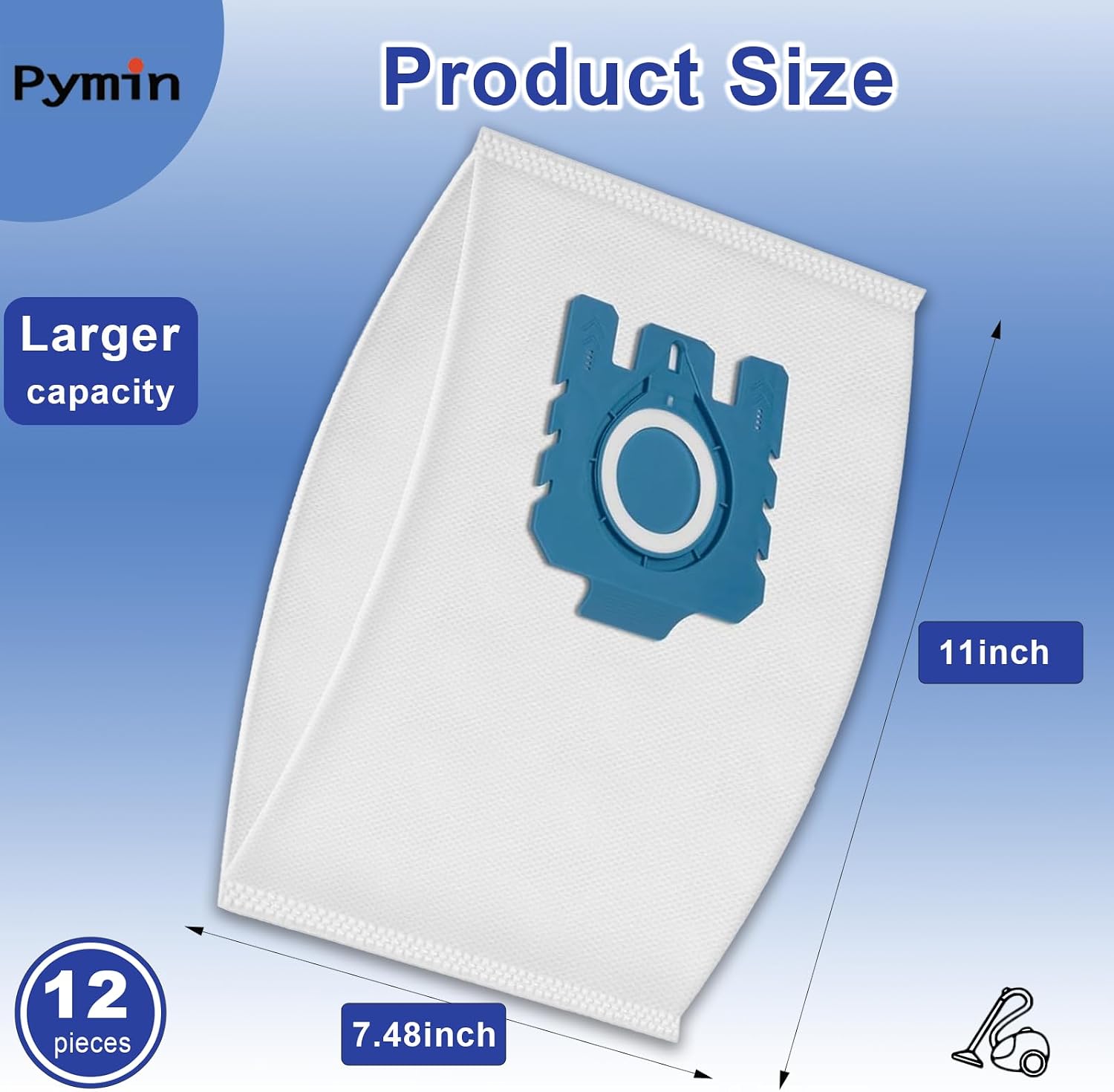 Detalle de Pymin C3 GN-stofzuigerzakken, 5-laags filtersysteem, set van 4