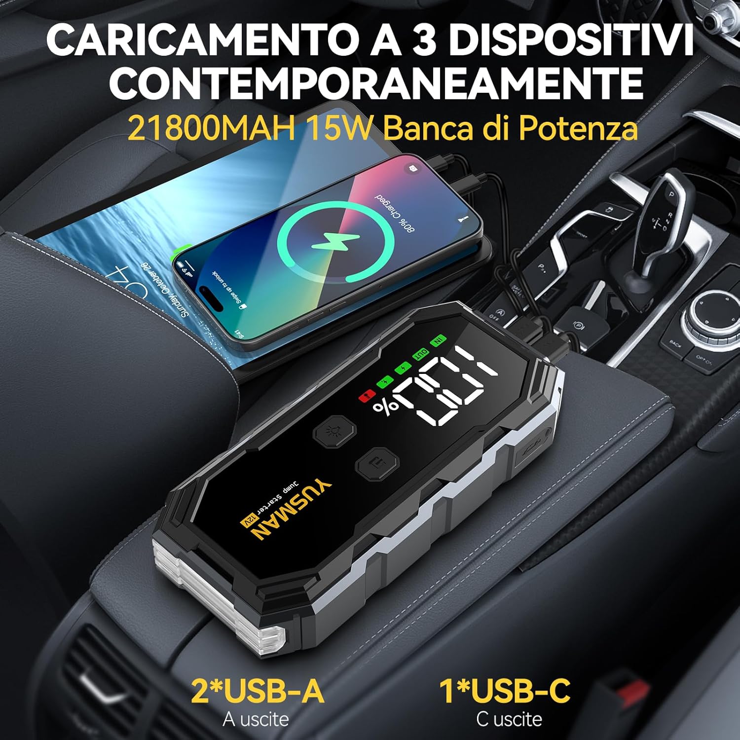 Detalle de YUSMAN Booster Avviamento 7000A 21800mAh